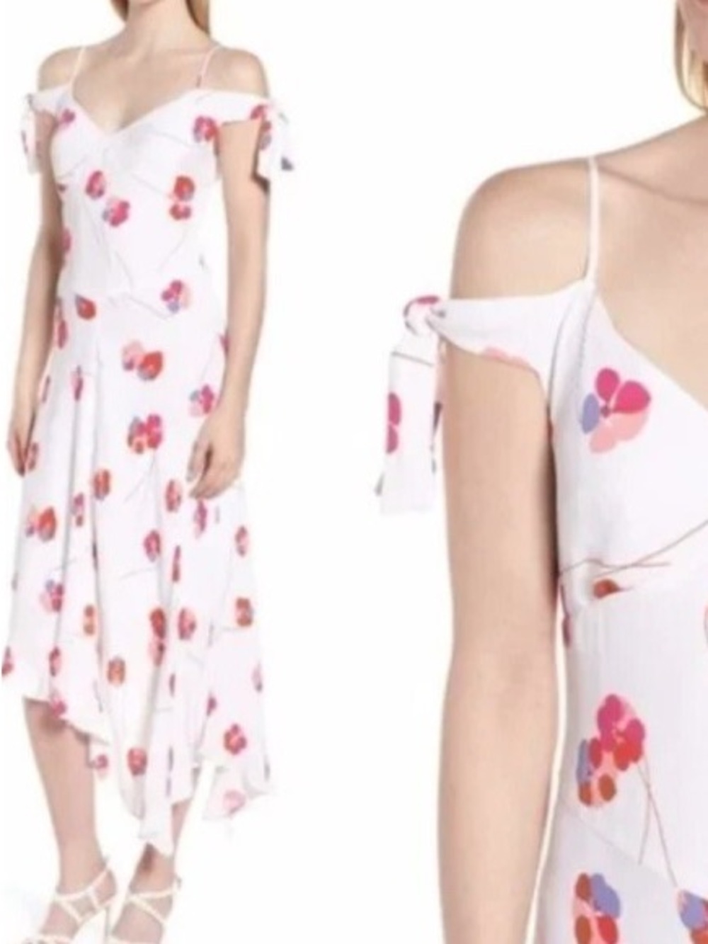 LEWIT Carla Floral Asymmetrical Dress